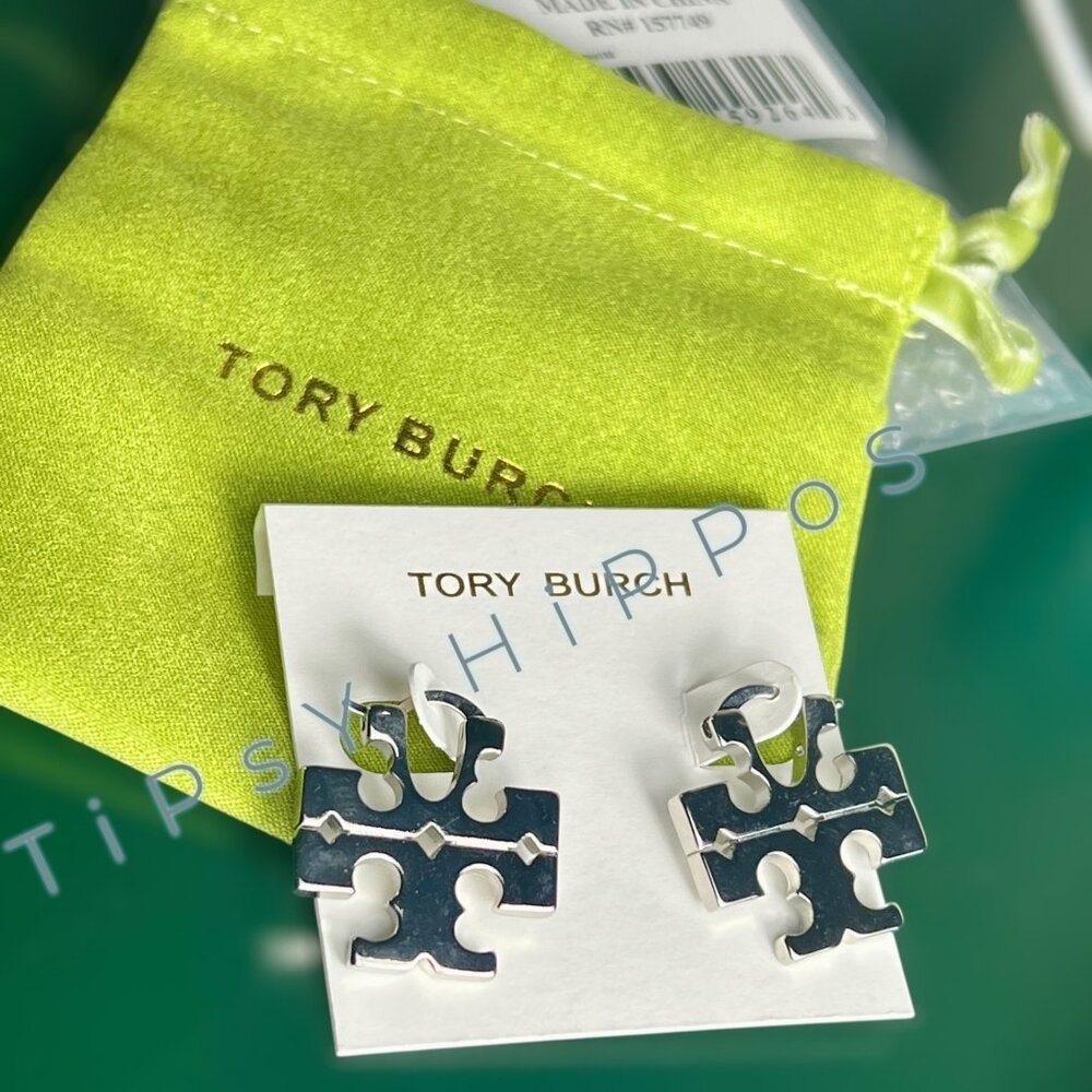 NEW!!  TORY BURCH Icon Hidden Hoop Earrings - Picture 6 of 6